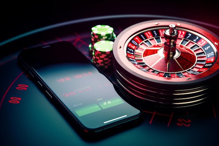 Layar komputer desktop menampilkan meja baccarat live di studio Singapore Pools dengan dealer profesional